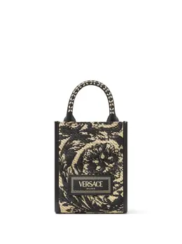 Versace: Чёрная сумка-шоппер  Barocco