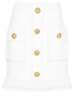Balmain: Твидовая юбка 