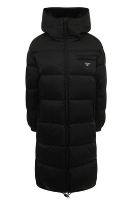 Prada: Чёрный пуховик 