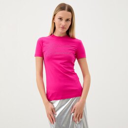 Versace Jeans Couture: Розовая футболка 