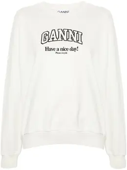 GANNI: Свитшот с принтом 