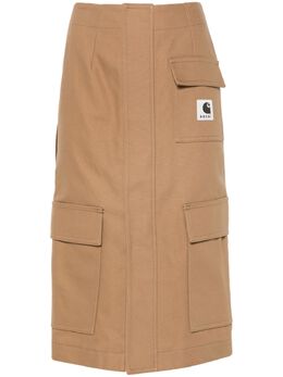 sacai: Коричневая юбка 