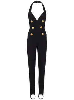 Balmain: Чёрный комбинезон 
