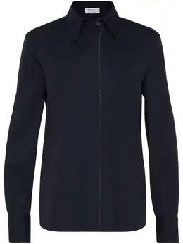 Brunello Cucinelli: Голубая рубашка  Monili
