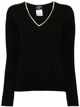 CHANEL Pre-Owned: Свитер с v-образным вырезом 