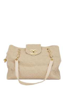 CHANEL Pre-Owned: Бежевая дорожная сумка 