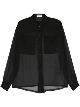 Saint Laurent: Прозрачная рубашка 