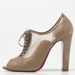Christian Louboutin: Бежевые ботинки 