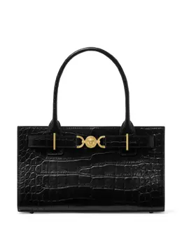 Versace: Чёрная сумка-шоппер  Medusa