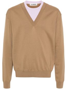 Jil Sander: Свитер с v-образным вырезом 