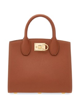 Ferragamo: Коричневая сумка-шоппер  Studio Box