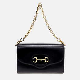 Gucci: Чёрная сумка  Horsebit Chain