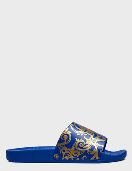 VERSACE JEANS COUTURE: Синие шлёпанцы 