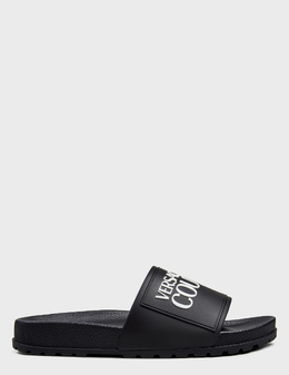 VERSACE JEANS COUTURE: Чёрные шлёпанцы 