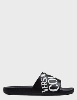 VERSACE JEANS COUTURE: Чёрные шлёпанцы 