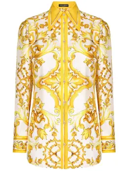 Dolce & Gabbana: Рубашка  Majolica с принтом