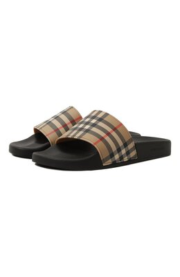 Burberry: Бежевые шлёпанцы 