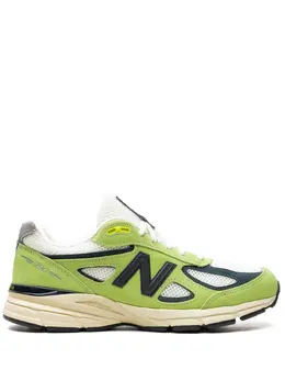 New Balance: Зелёные кроссовки 