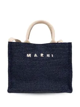 Marni: Синяя сумка-шоппер 