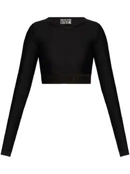 Versace Jeans Couture: Чёрный топ 