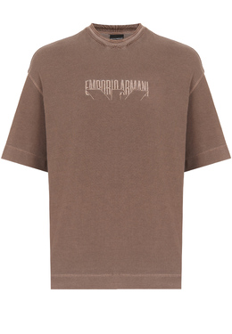 EMPORIO ARMANI: Коричневая футболка 