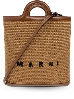 Marni: Коричневая сумка-шоппер  Tropicalia