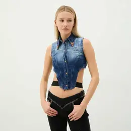 Versace Jeans Couture: Тёмный топ 