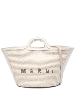 Marni: Бежевая сумка-шоппер 