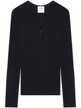 Courrèges: Футболка с v-образным вырезом 