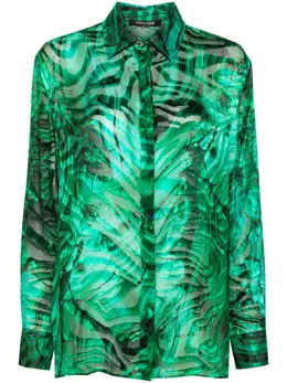 Roberto Cavalli: Рубашка с абстрактным принтом 
