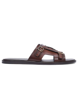 SANTONI: Коричневые шлёпанцы 