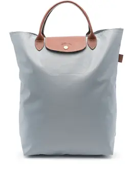 Longchamp: Коричневая сумка-шоппер  Le Pliage
