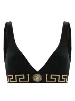 Versace: Чёрный бюстгальтер  Greca