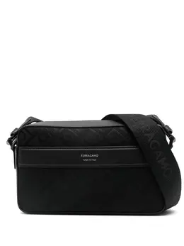 Ferragamo: Чёрная сумка  Gancini