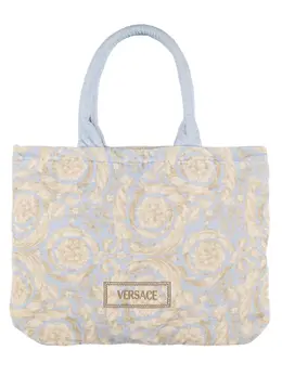 VERSACE: Сумка-шоппер с принтом 