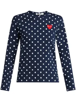 Comme Des Garçons Play: Футболка  Heart в горошек