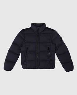 Stone Island: Синий пуховик 