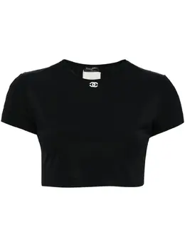 CHANEL Pre-Owned: Чёрная футболка 