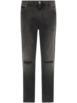 Balmain: Рваные джинсы 