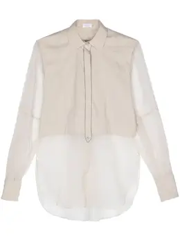 Brunello Cucinelli: Бежевая рубашка  Monili