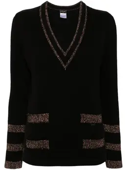 CHANEL Pre-Owned: Свитер с v-образным вырезом 