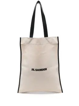Jil Sander: Белая сумка-шоппер 