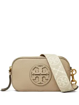 Tory Burch: Бежевая сумка через плечо  Mini Miller