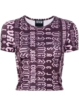 Versace Jeans Couture: Фиолетовая футболка 