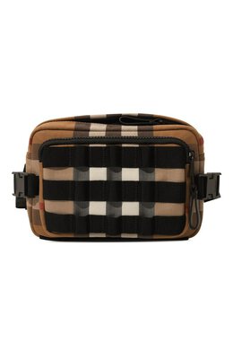 Burberry: Коричневая поясная сумка 