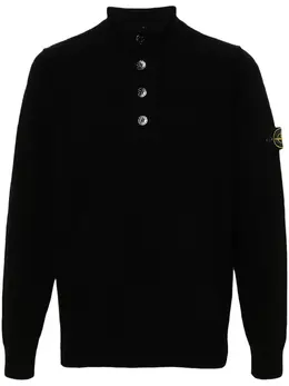 Stone Island: Чёрный свитер  Compass