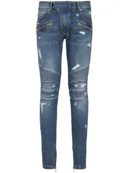 Balmain: Рваные джинсы 