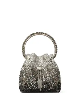 Jimmy Choo: Серебристая сумка  Bon Bon