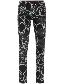 Philipp Plein: Прямые джинсы  Skull