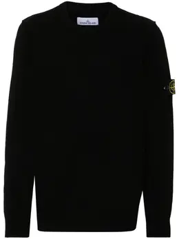 Stone Island: Чёрный свитер  Compass